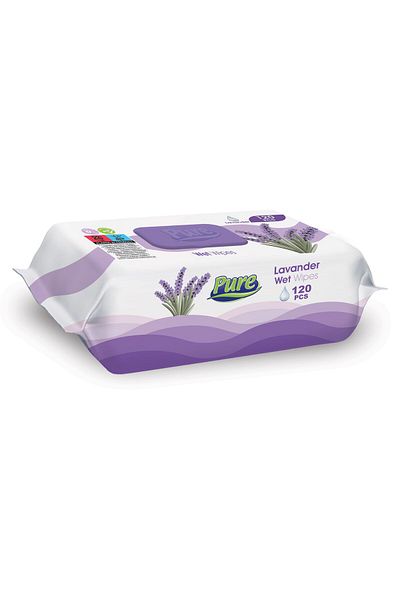 Pure Set servetele umede Pure, 2 pachete x 120 buc, Lavanda