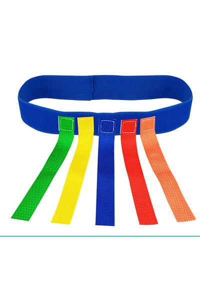 Choice blue Catch Tail Props Outdoor Funny Game Toy Belt Kindergarten Collective Game Pulling Tail Parent-c