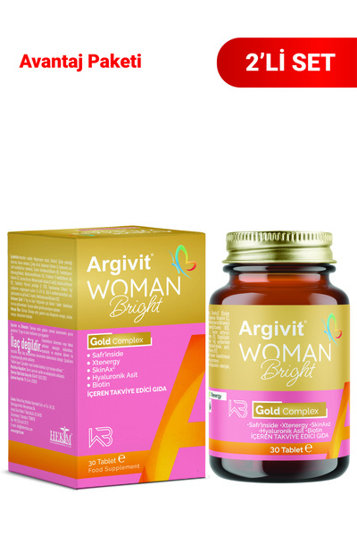 Argivit Woman Bright Gold Kompleks 2'li Paket - Biotin, Niasin, Çinko (SAFR'İ...
