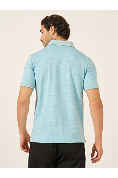 Fort Collins By Styli Men Blue Checked Pocket Detail Polo T-Shirt