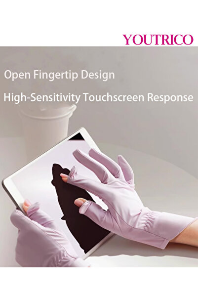 Youtrico Sun Protection Gloves Summer Cycling Fingerless Gloves For Driving Spf50 High Protection