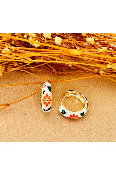 Markiz Takı Colorful Embroidery Processing Earrings 2 cm