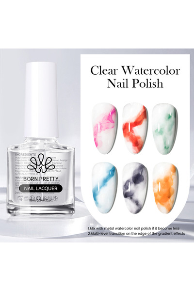 Born Pretty Clear Transparan Watercolor (SULUBOYA) Efekt Tırnak Jeli (59707)