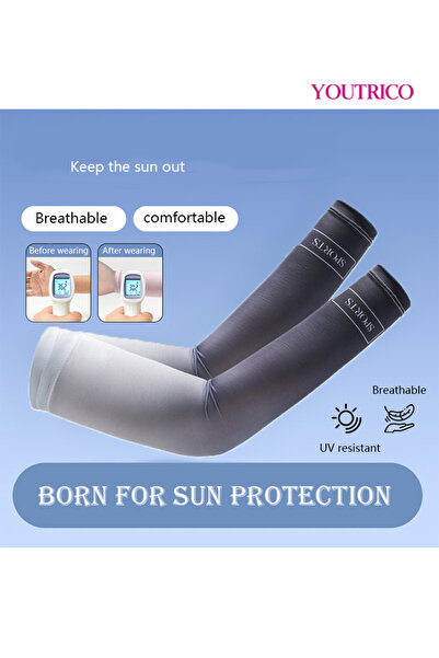 Youtrico قفازات جليدية مانعة للأشعة فوق البنفسجية للذراعين للقيادة/ركوب الدراجات