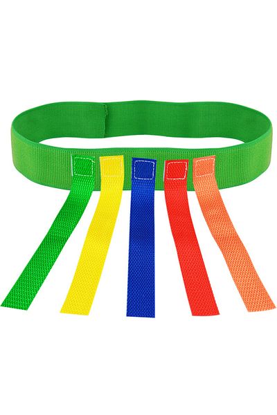 Choice green Catch Tail Props Outdoor Funny Game Toy Belt Kindergarten Collective Game Pulling Tail Parent-