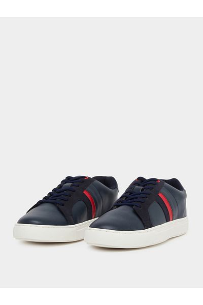 Styli Color Block Low Top Lace-Up Sneakers with Twin Stripe Detail