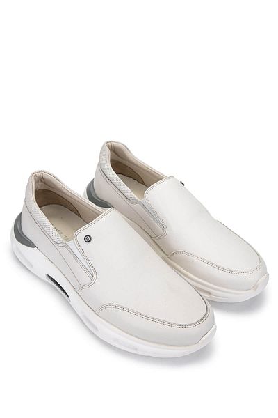 Tamer Tanca Men's Genuine Leather White Casual Shoes