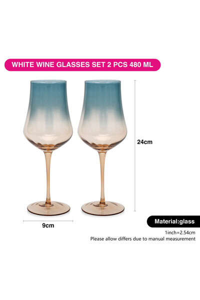 Fissman 2-Piece White Wine Glasses 480ml Glass