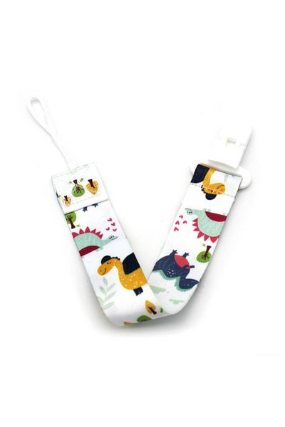 OEM Lant/Snur pentru suzeta sau jucarie cu clips, imprimeu cu dinozauri