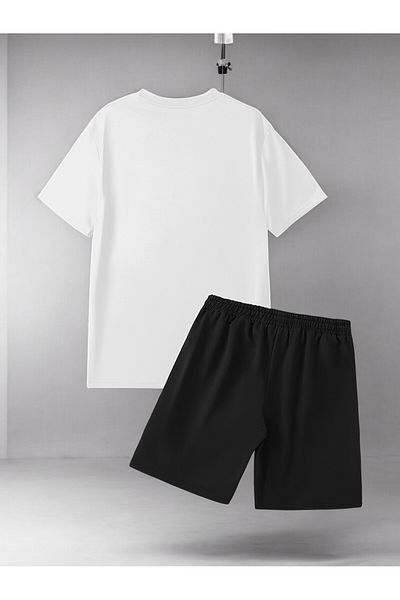 uyguntarz Unisex Minnoş Design bedrucktes T-Shirt-Shorts-Set