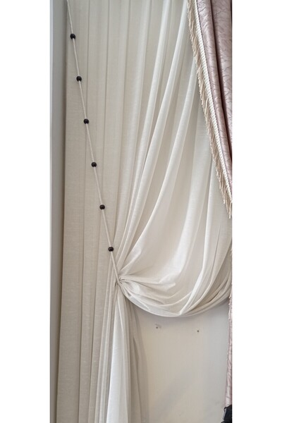 serART Black Beads Background Curtain Double-Breasted Curtain Ceiling Binding Braced Curtain Accessory
