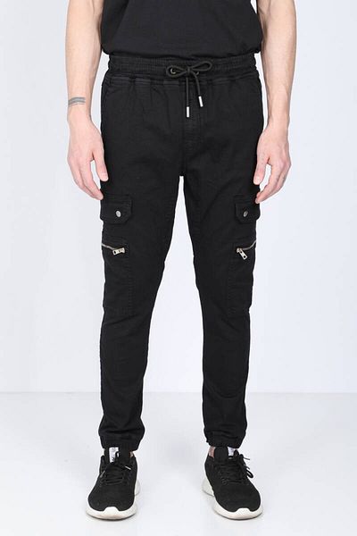 Bluewhite Ανδρικό παντελόνι Jogger με μαύρη τσέπη Cargo