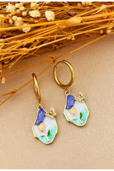 Markiz Takı Steel Color Design Earring Models 2 cm (Figure)
