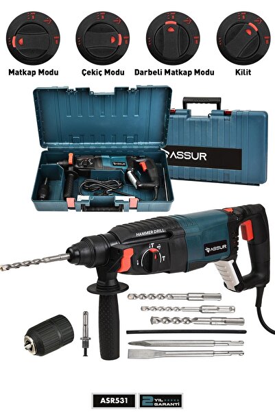 ASSUR Profesyonel 850w Darbeli Kırıcı Delici Hilti 26mm Matkap