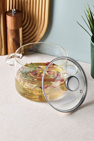 Perotti Sean Silver 1300 ml Borosilicate Glass Pot