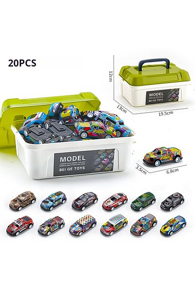 Choice 20 Pcs 30pcs 50pcs Mini Alloy Car Model Set With Storage Box Diecast Cars Toys For Boys Sliding Iner