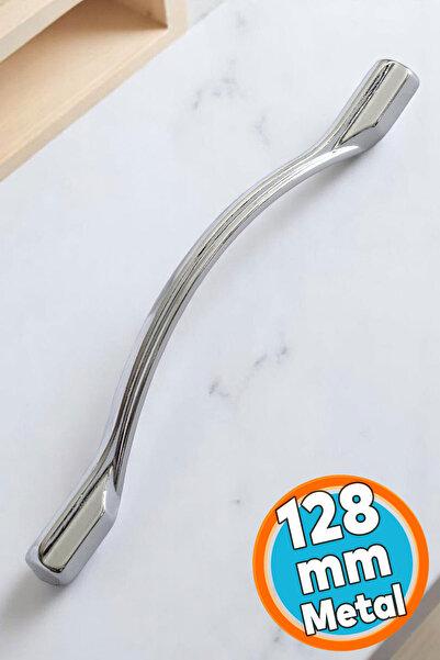 NZB Mobilya Mutfak Dolabı Çekmece Dolap Kulpları Kapak Kulpu Kulbu Krom Renk 128 Mm Metal Kulp
