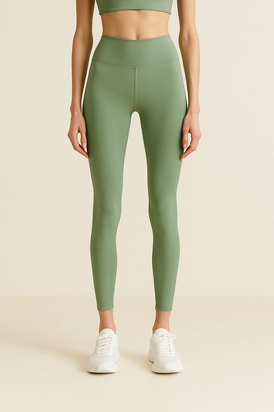 HNX Women's High Waist Tight Full Length Sports Leggings |   Oil Green