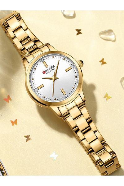 Curren -9094 Original Brand Stainless Steel Band Wrist Watch For Women With Free Box