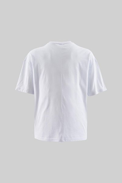 Machinist Tricou alb oversize din bumbac de bază pentru bărbați