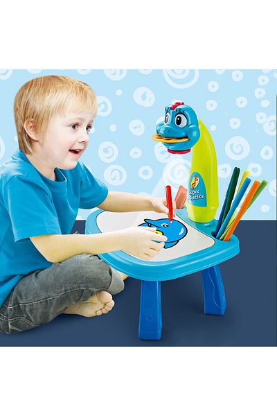 Pitikot Jucarie educationala tip tabla Pitikot®, masuta de desenat cu proiector, cu hologram