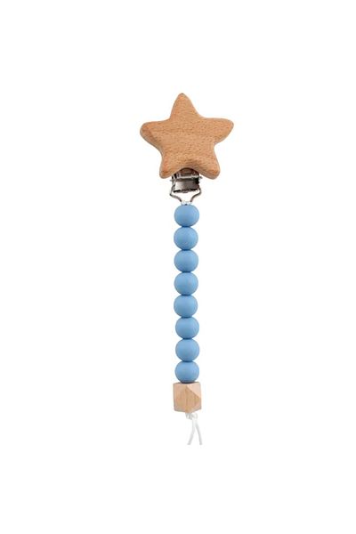 OEM Lant pentru suzeta sau jucarie, din silicon, cu clips, blue