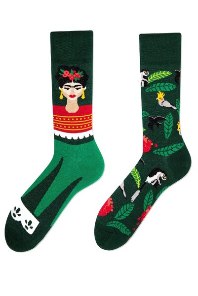 AKSU ÇORAP Right and Left Frida Kahlo Patterned Socks