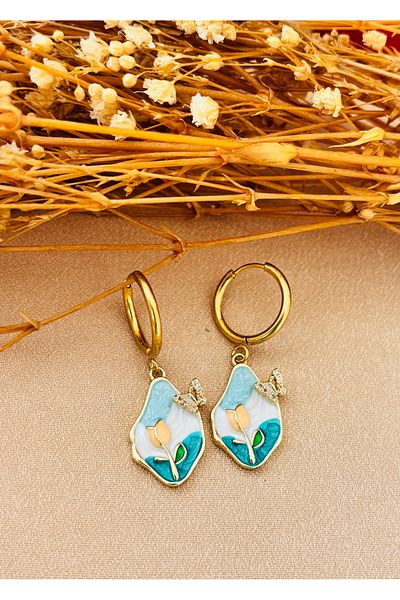 Markiz Takı Steel Color Design Earring Models 2 cm (Figure)
