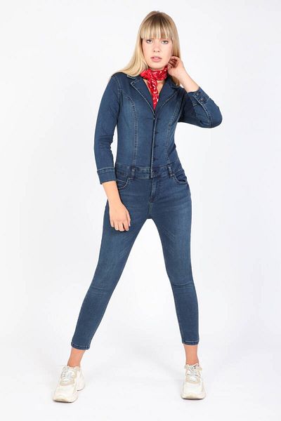 BANNY JEANS Women's Dark Navy Jeans Overalls Trousers