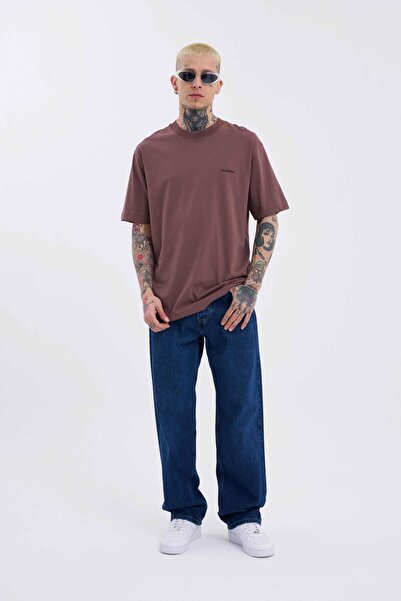Machinist Men's Basic Relaxed Thin Cotton Plum T-Shirt