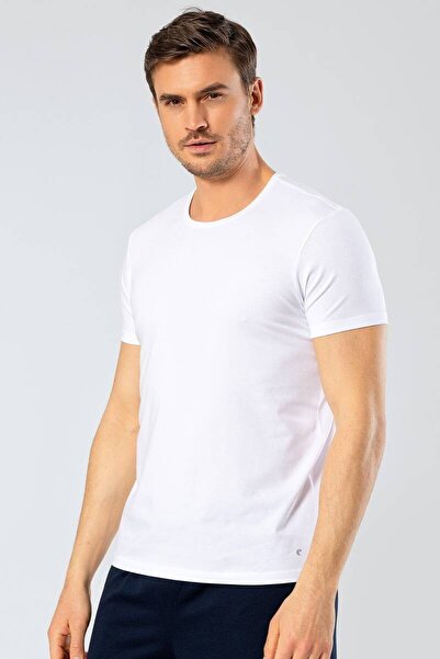 Cacharel Men's Crew Neck Lycra T-shirt White