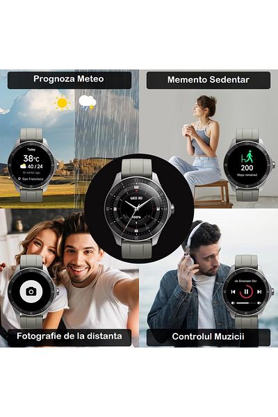 Smart Vibe Smartwatch Wi8™ WATCH 1.38" AMOLED, Bluetooth Call, Voice Assistant, HD Sound, Sport Modes, Brown