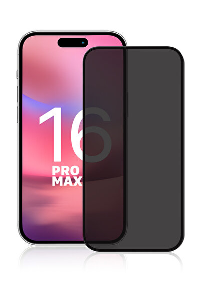 yubu Apple iPhone 16 Pro Max Temperli Cam Privacy Hayalet Tam Kaplama Kırılma...