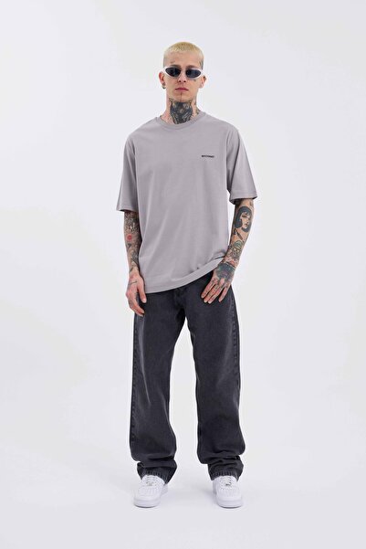 Machinist Erkek Basic Relaxed İnce Pamuklu Açık Gri Tişört