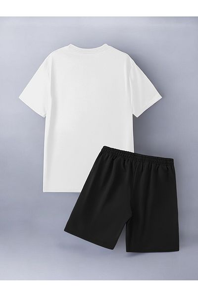 uyguntarz Unisex Hismercies Design bedrucktes T-Shirt-Shorts-Set