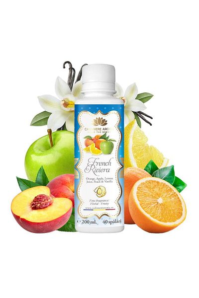 Cashmere Parfum de rufe FRENCH RIVIERA cu arome de portocală, măr verde, piersică, suc de lămâie și vanilie, 200 ml