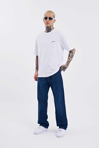 Machinist Erkek Basic Relaxed İnce Pamuklu Beyaz Tişört