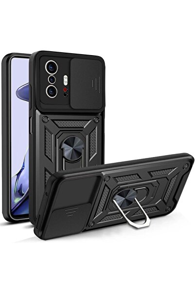 Rivor Xiaomi Mi 11T & Mi 11T Pro Kılıf Kamera Sürgülü Standlı Yüzüklü Darbe E...