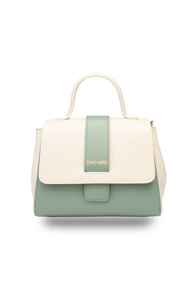 TORO NERO Geantă de damă din piele naturală, bej-verde-salvie, Ranya