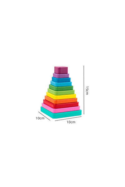 sallma Montessori wooden stacking tower, multicolor