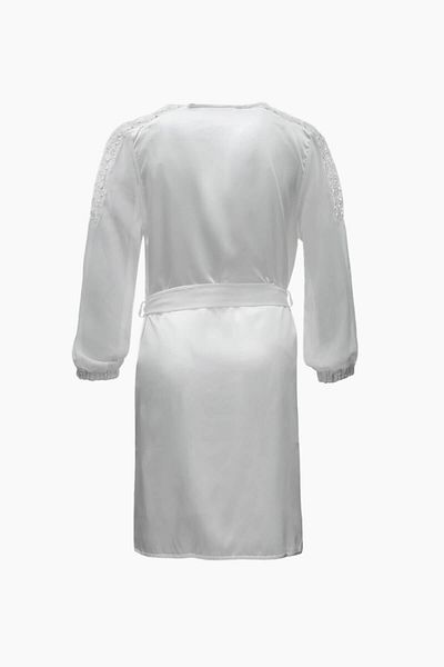 Pierre Cardin Set cămașă de noapte din satin 6 piese de zestre Ecru