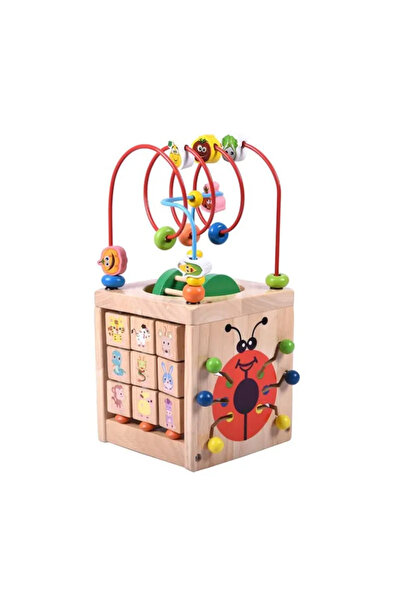 sallma Wooden educational cube, 7 in 1, Montessori