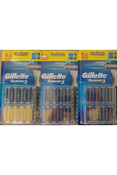 Gillette Sensor3+ Comfort JEL Pachet de 8 bucăți de rezervă x 3 bucăți