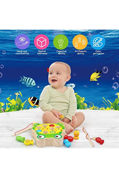 OEM Wooden fishing game, Montessori, Happy Frog
