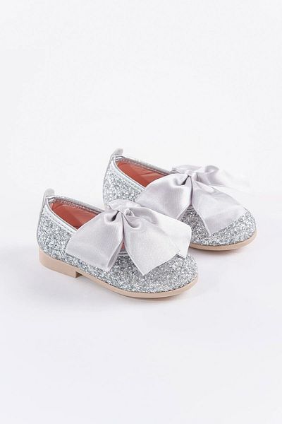 Mia Lui Marry Gloss Glitter Shiny and Stylish Ballerina Special Day Big Satin Bow Girls' Shoes