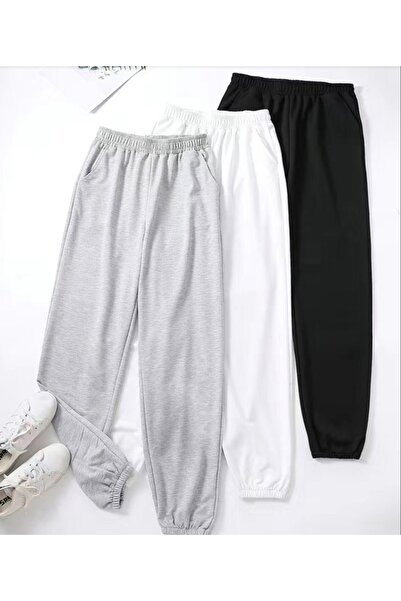 UYN SPORT Τριπλό Σετ Φούτερ Λευκό-Μαύρο-Γκρι Βαμβακερό Πολυεστερικό Φούτερ