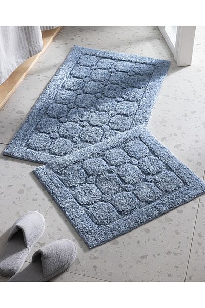 Madame Coco Annabella 2-teilige Badematte aus Baumwolle - Indigo