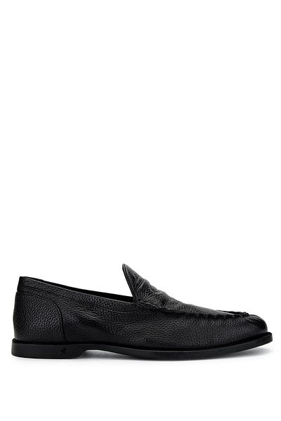 Tamer Tanca Men's Genuine Leather Black Loafer Shoes