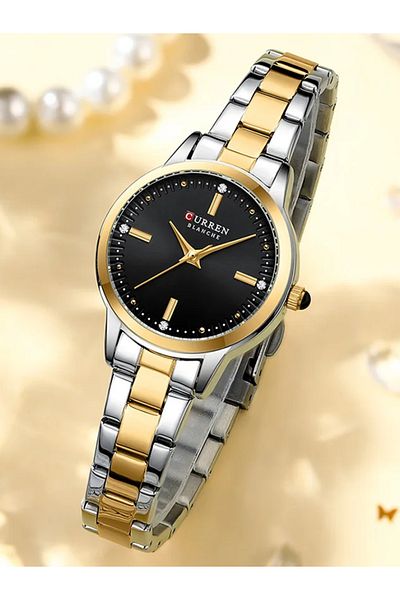 Curren -9094 Original Brand Stainless Steel Band Wrist Watch For Women With Free Box