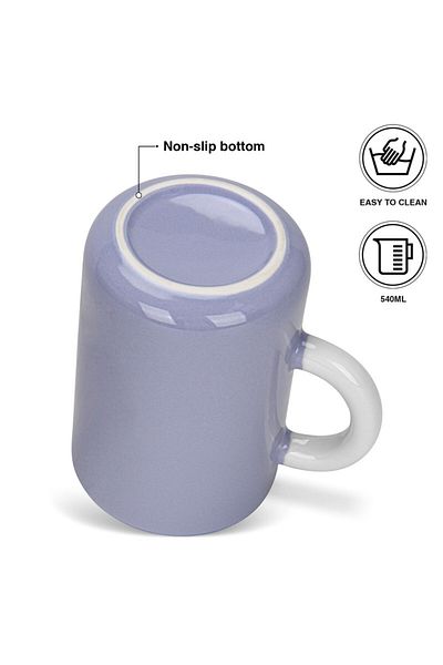 Fissman 2-Piece Mugs 540ml Purple New Bone China